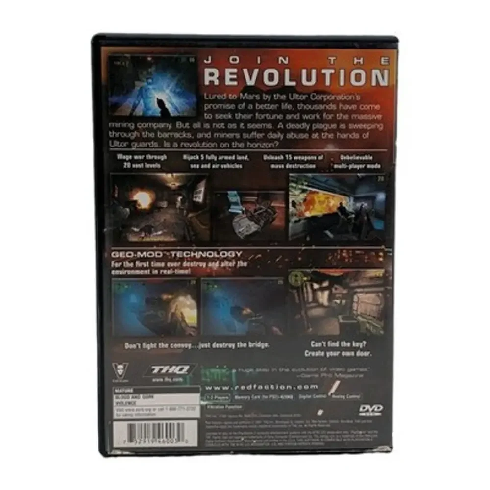 Red Faction Sony PlayStation 2 PS2 CIB Complete Tested THQ Sci-Fi FPS